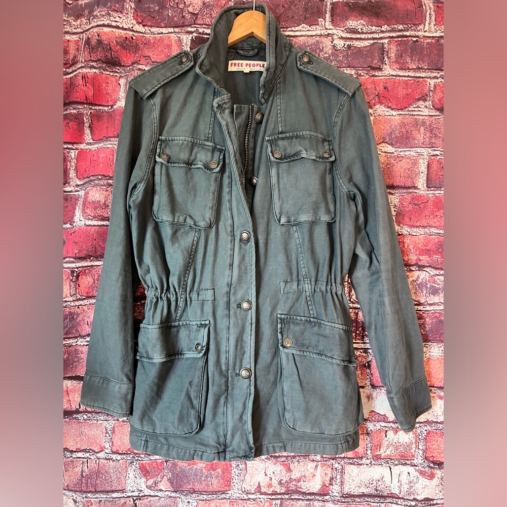 Free People Not Your Brothers Surplus Jacket Deep Sea Blue S